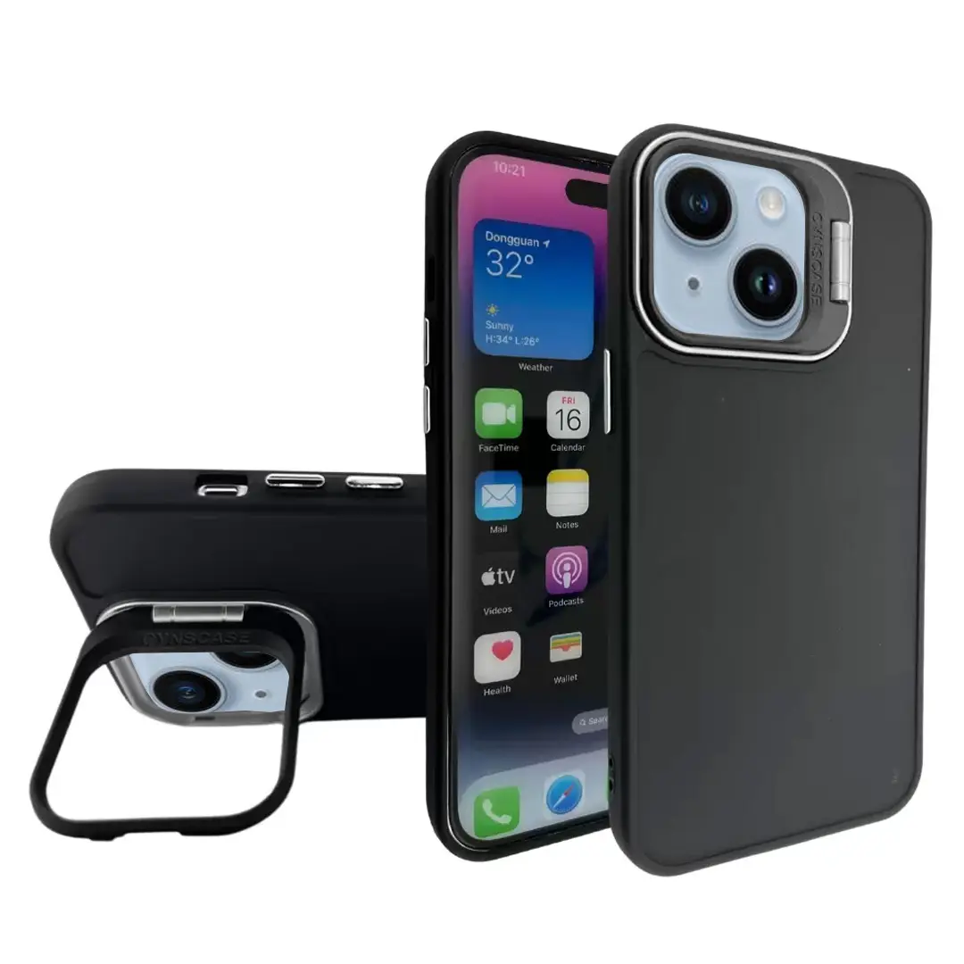 iPhone 15/iPhone 14/iPhone 13 Camera Stand Eco Case Black